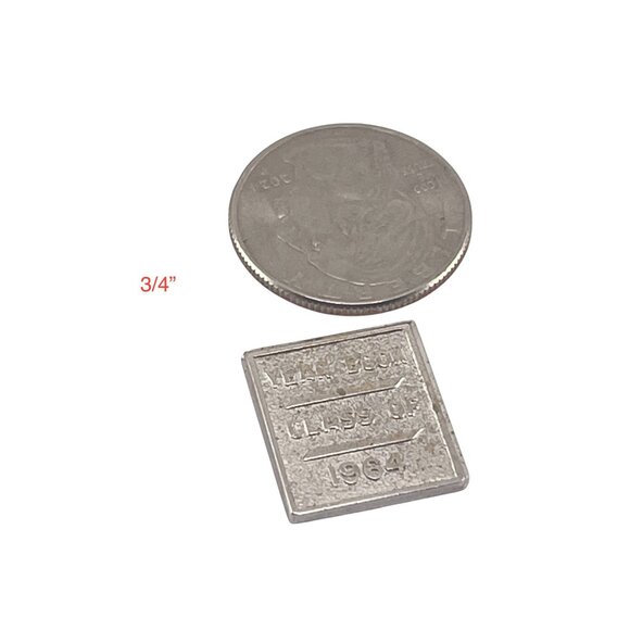 Vintage Metal Yearbook Token "Class Of 1964" Square Commemorative Coin 3/4" - Picture 5 of 5
